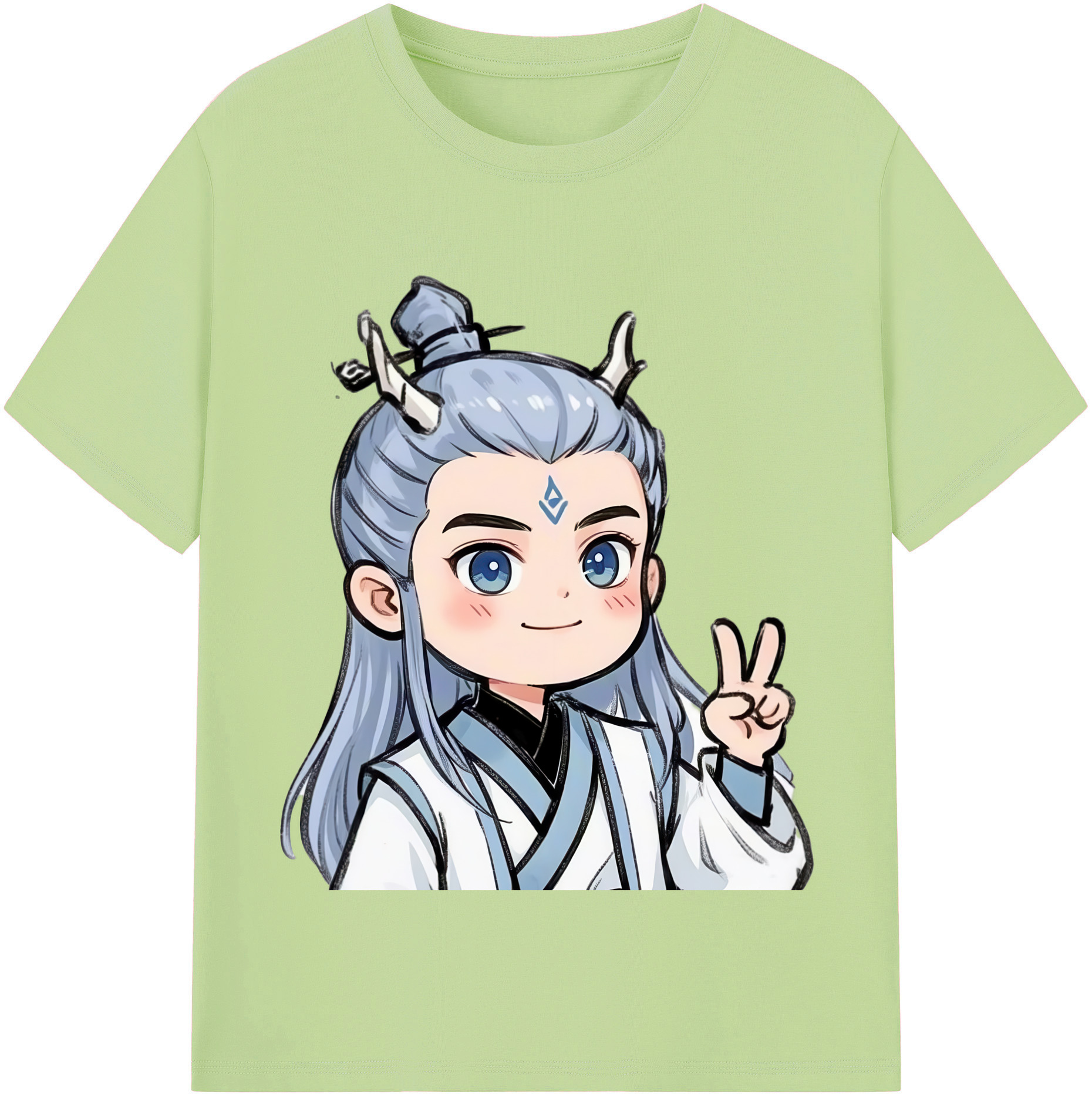 （画像用） Ne Zha 2 ナタ 魔童の大暴れ 綿100％半袖Tシャツ（フロントプリント）